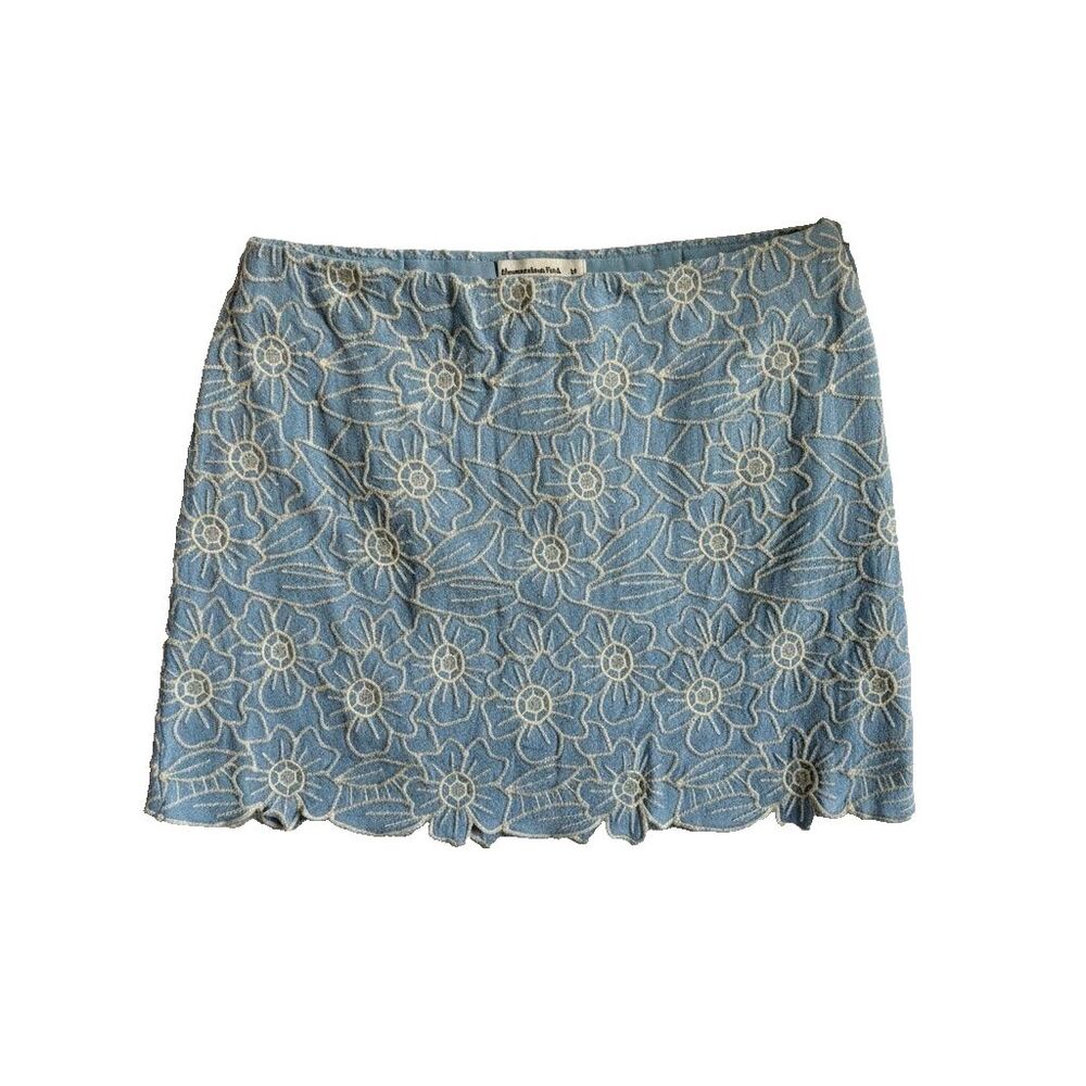 Abercrombie & Fitch Scarlett Mini Skort M Blue Floral Embroidered